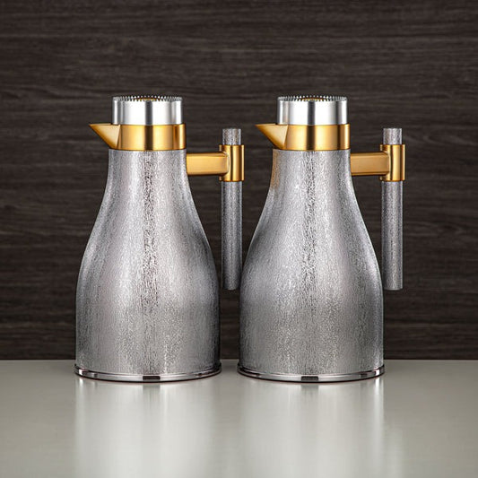 طقم قارورة مفرغة من الهواء مزودة بزر ضغط ABS سعة 1 لتر